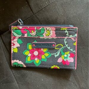 Vera Bradley floral leather coin purse with card slots